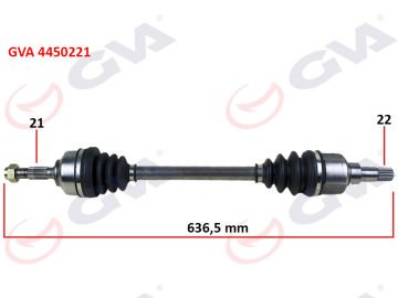 KOMPLE AKS SOL C3 1.4 HDI 02 70HP 636mm
