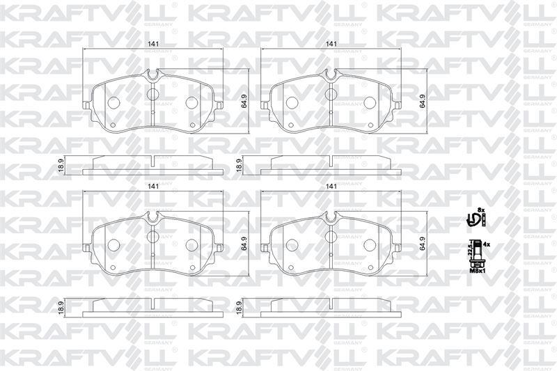 Arka Fren Balata Takımı 17-Sonrası Amarok Kraft 07010077 2H6698451A