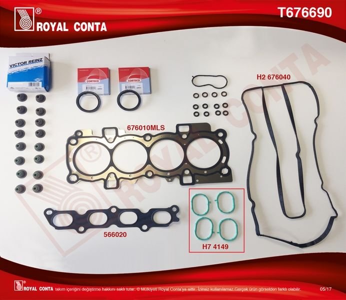 ÜST TAKIM CONTA FORD FOCUS II 1.6Ti 115HP 07 FOCUS III 1.6Ti 105-120-125HP 10 MONDEO IV 1.6 Ti