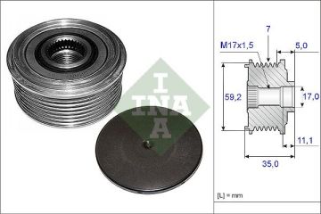 V KAYIŞ KASNAĞI ALTERNATÖR RULMANLI TRANSİT 2.4 TDCİ V184 00-06 OEM NO İÇİN: 2C1T10300BA 535008710