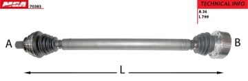KOMPLE AKS SAĞ ÖN UZUNLUK 799mm VOLKSWAGEN GOLF VI Audi A3 Leon Octavia 1.6 Tdi (5K1) 1.4 TSI 2008-2013 1K0407272SP MP JT JZW407272AX MGA 70383