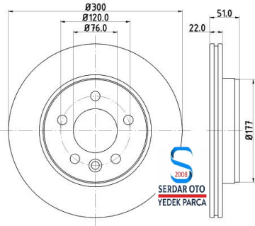 Volkswagen Arka Fren Disk Takımı 17-Sonrası Man Amarok Crafter 300X22 5X120 2N0615601 65.50803-0001 Hella 8DD355125571