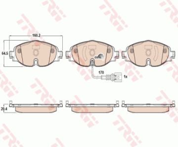 Vw Ön Fren Balata Takımı Fişli Tiguan GOLF7-Audi A3 SEAT LEON-PASSAT B8 Octavia Polo Fermantör Cupra TrwGdb1956 8V0698151 5Q0698151D 8V0698151G 2Q0698151 2K5698151