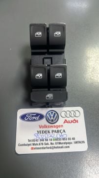 Volkswagen Ön Sol Cam Düğmesi Dörtlü Krom Düğmeli OCTAVİA PASSAT B8 GOLF7 ARTEON-POLO-TAİGO-T-CROSS-T-ROC-TİGUAN-KAROQ-KODİAQ MAHER 15891 5E0959857 ZC-16