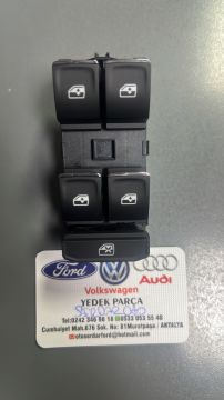 Volkswagen Ön Sol Cam Düğmesi Dörtlü Krom Düğmeli OCTAVİA PASSAT B8 GOLF7 ARTEON-POLO-TAİGO-T-CROSS-T-ROC-TİGUAN-KAROQ-KODİAQ MAHER 15891 5E0959857 ZC-16