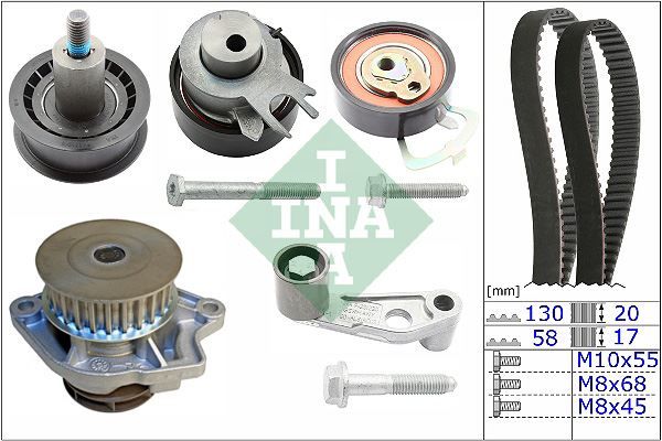 TRİGER KAYIŞ SETİ DEVİRDAİMLİ SET POLO-CORDOBA-FABİA-GOLF4-BORA AHW-BBY-BKY-BBZ-BCB-CGGB 1,4 16V-1,6 16V İNA 530008931 036198119C 036198119A