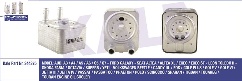 VOLKSWAGEN YAĞ SOĞUTUCU TEK PETEK CADDY PASSAT POLO GOLF AZV BKD BKP AVF CAGA CBAC 038117021E KALE 344375 ZC-8