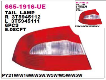 SKODA SUPERB ARKA STOP LAMBASI DIŞ SOL 08-15 ARASI DEPO 6651916LUE 3T5945111