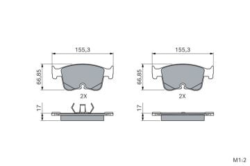 FORMENTOR CUPRA CADDY ÖN FREN BALATA TAKIMI 21-SONRASI BOSCH 0986460191 5WA698151N