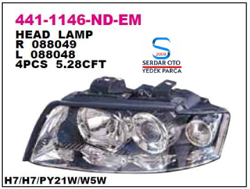 Audi Ön Far Sol Elektirikli 01-04 Arası Depo 4411146L 8E0941029C D1-D1