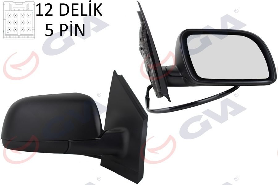 VW DIŞ DİKİZ AYNASI SAĞ POLO 02-KOMPLE  ELEKTRİKLİ+ISITMALI+ASFERİK 5 FİŞ VM-194EHR 6Q1857508G01C 1075435 3-k