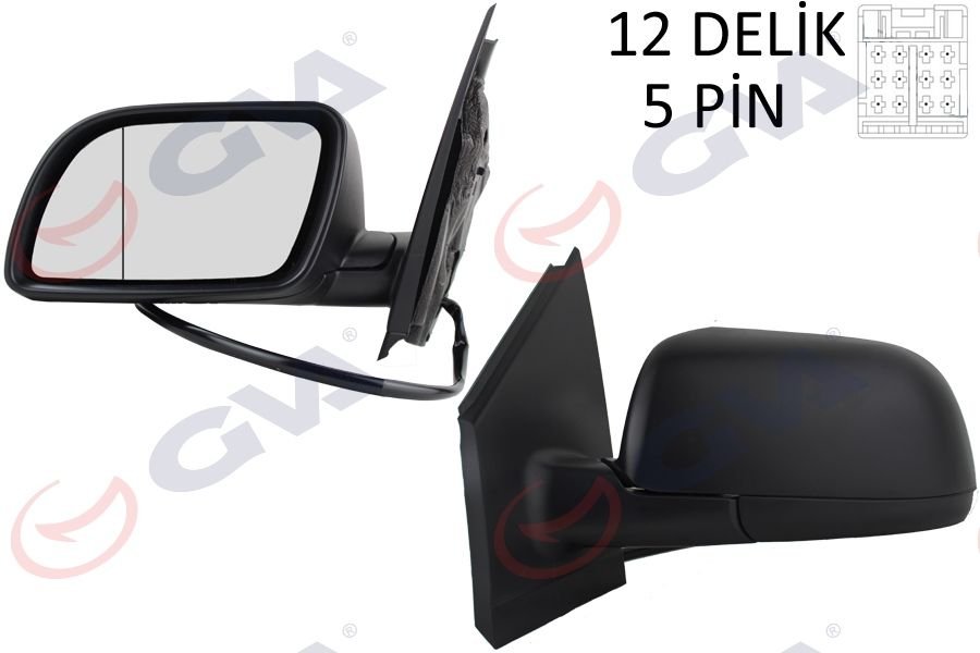 VW DIŞ DİKİZ AYNASI SOL POLO 02-05 Arası KOMPLE ELEKTRİKLİ+ISITMALI+ASFERİK 5 FİŞ VM-194EHR MHR- 15257 6Q1857507G01C 3-K
