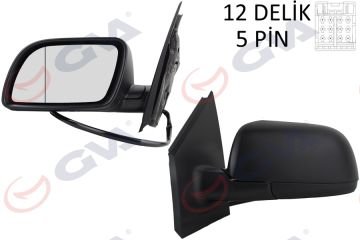 VW DIŞ DİKİZ AYNASI SOL POLO 02-05 Arası KOMPLE ELEKTRİKLİ+ISITMALI+ASFERİK 5 FİŞ VM-194EHR MHR- 15257 6Q1857507G01C 3-K