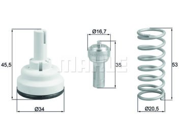 Vw Termostat 85c Golf5 Jetta Passat BLF 1.6 FSİ Mahle BKG,BAG,BLP, BLN,BLF BHTX 18287D 03C121110F 03C121110C AR-6