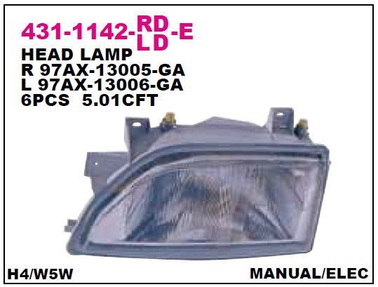 Ford Escort Ön Far SOL 1991-1995 Yıllar Arası DEPO 431-1142L