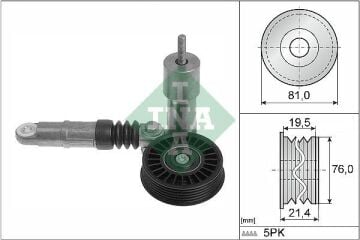 V KAYIŞ GERGİSİ KOMPLE 55480 PASSAT-A4 01-05 ARASI AVF-AVB 1,9 TDİ İNA 534001410 038903315D P MU-ÜST