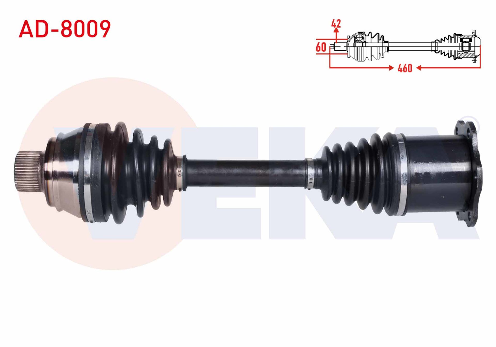 AUDİ KOMPLE AKS ÖN A4 (8K2,B8) 2.0 TDİ DİZEL UZUNLUK 460mm 2007-2015 ARASI AD8009 8W0407271F 8K0407451HX