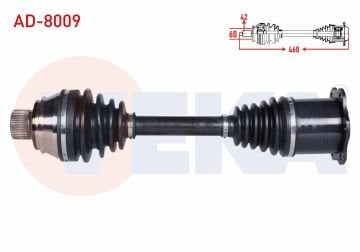 AUDİ KOMPLE AKS ÖN A4 (8K2,B8) 2.0 TDİ DİZEL UZUNLUK 460mm 2007-2015 ARASI AD8009 8W0407271F 8K0407451HX