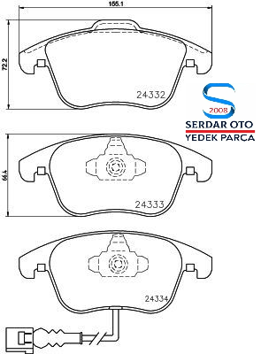 Volkswagen Ön Fren Balata Takımı Kablolu Passat Tiguan Audi Hella 8DB355014031 7N0698151 5N0698151