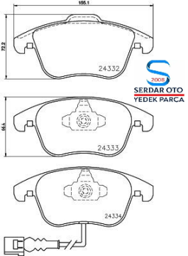Volkswagen Ön Fren Balata Takımı Kablolu Passat Tiguan Audi Hella 8DB355014031 7N0698151 5N0698151