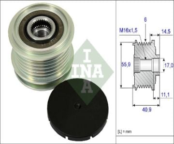 Vw Şarj Dinemo Kasnağı Alternatör T5 CADDY POLO GOLF CORDOBA CRAFTER Audi A3 A4 LEON Passat İNA 535001210 022903119C 038903119T  AXB BJB BJK BJM CAAA CAAB CAAC CAYB CAYC CAYD CBAA CBAB CBAC CKUB CKTB CFWA 1,2 TDİ 1,6 TDİ-2,0 TDİ ZC-4