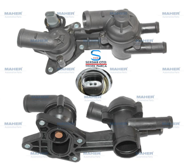 TERMOSTAT YUVASI (83-87C) (KOMPLE / MÜŞÜRLÜ) GOLF5-GOLF6-PLUS-JETTA PASSAT-SCİROCCO-TİGUAN 1.4TSİ CAXA BAG,BLP,BLF 03C121111T H AF T Maher 09861 XB-4