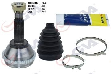 AKS KAFASI DIŞ ÖN FORD TRANSİT 2.0 00-06 ABS Lİ 48DİŞ 28x26x57 184.5mm