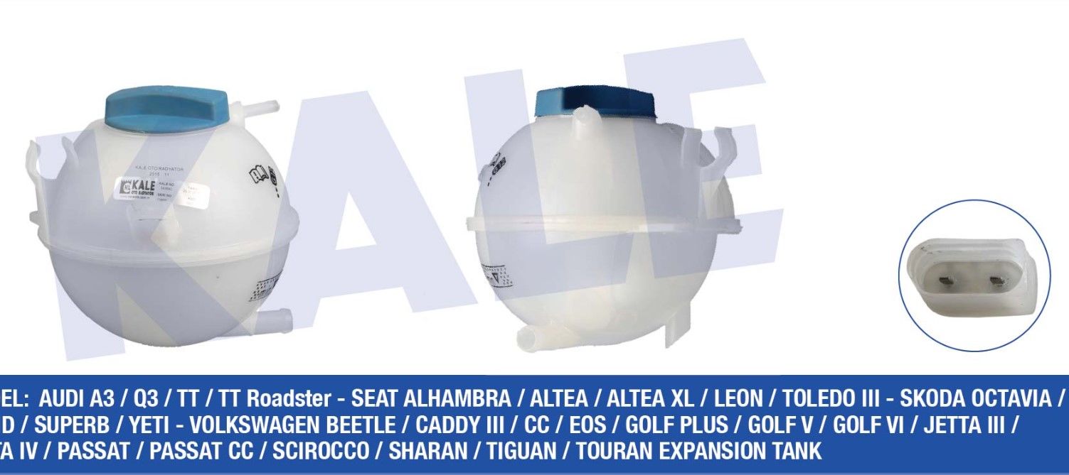 Vw Radyatör Yedek Su deposu 04-13 Arası CADDY GOLF5 GOLF6 JETTA PASSAT SCiROCCO SHARAN TiGUAN TOURAN İBİZA OCTAVİA A3 Q3 ROOMSTER BSE 1K0121407A KALE 343640