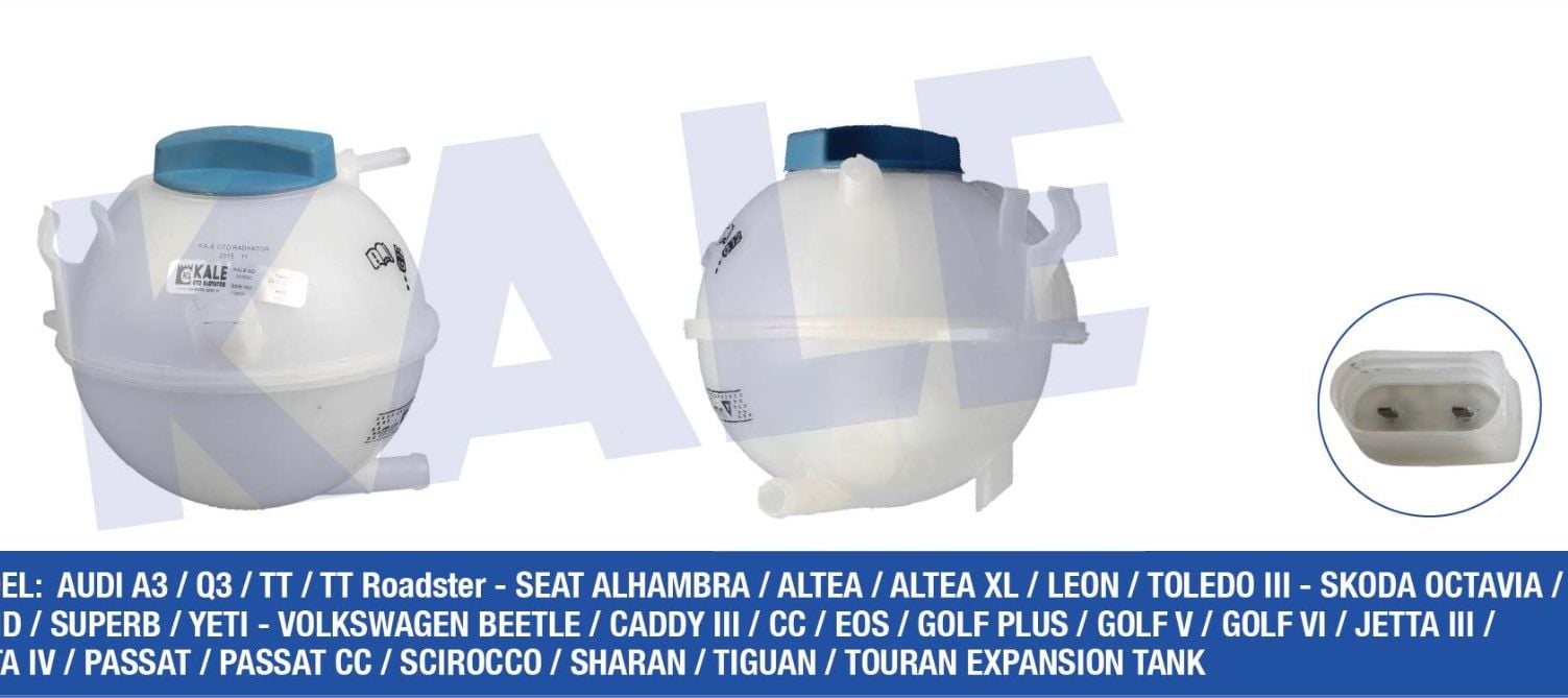Vw Radyatör Yedek Su deposu 04-13 Arası CADDY GOLF5 GOLF6 JETTA PASSAT SCiROCCO SHARAN TiGUAN TOURAN İBİZA OCTAVİA A3 Q3 ROOMSTER BSE 1K0121407A KALE 343640