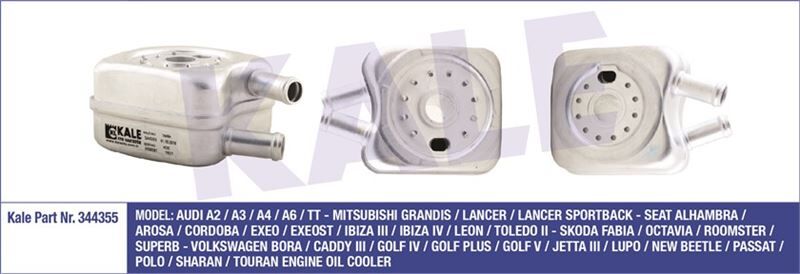 Volkswagen YAĞ SOĞUTUCU CADDY T4 T5 POLO A3 LEON PASSAT BJB-AXB-BNV-BNM-BJM 1,4 TDİ-1,9 TDİ-2,5 TDİ kale 344355 028117021L ZA-69 (Kargosu Ücretsiz)