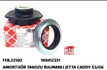 ÖN AMORTİSÖR ÜST TAKOZU RULMANLI KİTİ SET CADDY GOLF5 GOLF6 JETTA PASSAT LEON A3 SUPERB OCTAVİA 04-12 ARASI FEBİ 22502 1-K-64 AR