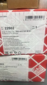 ÖN AMORTİSÖR ÜST TAKOZU BİLYALI SET CADDY GOLF5 GOLF6 JETTA PASSAT LEON A3 SUPERB OCTAVİA 04-12 ARASI FEBİ 22502 1-K-64 AR