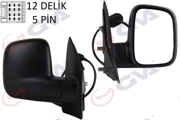 Vw Dış Dikiz Aynası Sağ Komple 5 Fiş Elektirikli T5 Transporter 04-10 Arası GVA 1075525 7H1857508A D1-B3 (Kargosu Ücretsiz)
