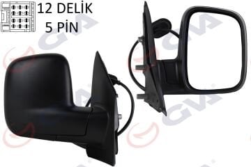 Vw Dış Dikiz Aynası Sol Komple 5 Fiş Elektirikli T5 Transporter GVA 1075526 7H1857507A D1-B3