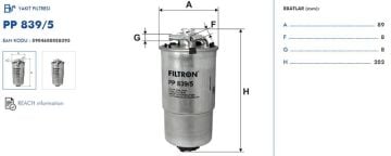 POLO-CORDOBA-FABİA İBİZA AMF 1,4 TDİ 02-09 ARASI FİLTRON PP 839/5 6Q0127401B 6Q0127401