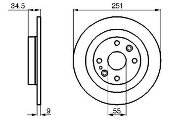 FREN DİSKİ. ARKA. 251 /9-8 MM . CİVATA KİTİ