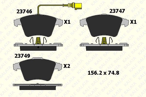 Volkswagen Ön Fren Balata Takımı Transporter T5 T6 KALE 7h0698151 2374620105