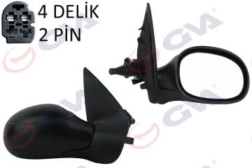DIŞ DİKİZ AYNASI SAĞ 206 98 MEKANİK ISITMALI SENSÖRLÜ KONVEKS 2 FİŞ VM-206HSR