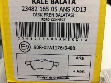 Connect Arka Fren Balata Takımı Diskli 2T142M008 KALE 2348216505