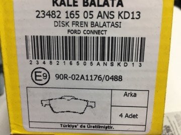 Ford Connect Arka Fren Balata Takımı Diskli 07-13 Arası 2T142M008 KALE 2348216505