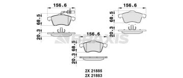 T4 ÖN FREN BALATA TAKIMI FİŞLİ 1992-2000 ARASI BRAXIS AB0266 7D0698151D