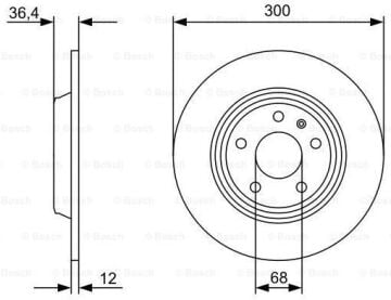 AUDİ A4-A5-A6-A7-Q5 ARKA FREN DİSK TAKIMI 09-Sonrası 8K0615601B J M BOSCH 0986479382  8W0615601C M
