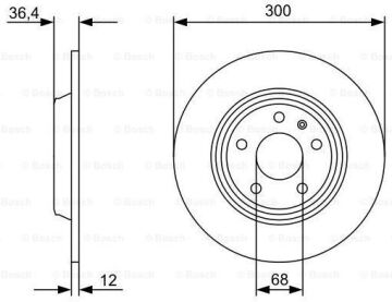 AUDİ A4-A5-A6-A7-Q5 ARKA FREN DİSK TAKIMI 09-Sonrası 8K0615601B J M BOSCH 0986479382  8W0615601C M D-1