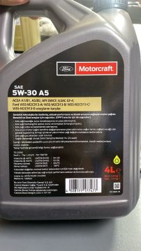 5W30 Motor Yağı 4LT A5 M2C913 A1 B1 A5 B5 FordMotorcraft