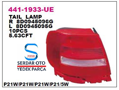 AUDİ ARKA STOP LAMBASI SOL A4 99-SONRASI DEPO 4411933LUE 8D0945095G D1-D4