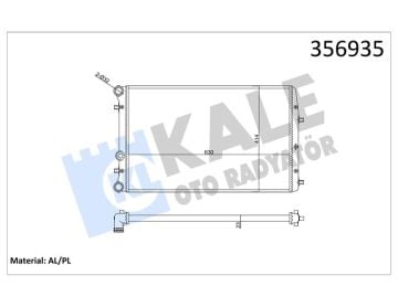 SU RADYATÖRÜ VW POLO 02-SEAT CORDOBA-İBİZA III 02- SKODA FABİA 99- 1.2 1.4 1.6 16V 1.9TDİ BBY-BKY-BUD-BBZ-AMF-BNV-BNM-ASY KALE 356935 6Q0121253M-6Q0121253L-6Q0121253R Q DEPO