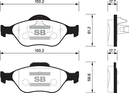 ÖN FREN BALATA FORD FIESTA 1.25L 1.3L 1.4L 1.6L JH JD 02-08 / FUSION 1.25L 1.3L 1.4L 1.6L JU 02-12 / FORD KA 1.6L RB 01-08 / MAZDA 121 1.3L 96-03