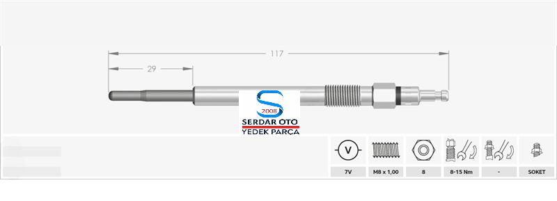 ISITMA KIZDIRMA BUJİSİ CZ304 (7 VOLT) GOLF5-JETTA-PASSAT-AUDİ A3-LEON BKP-BKD 2,0TDİ NGK 9864 N10579803 N10579805 ZB-53