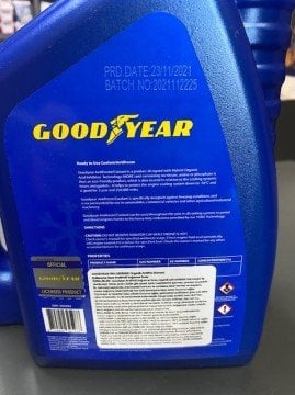 Antifiriz Organik Kırmızı 3Lt. Goodyear 305002