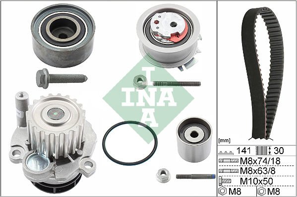 Devirdaimli Triger Kayış Seti Passat Jetta Golf5 Octavia Toledo AUDİ A3 A6 2.0 Tdi Skoda Seat Audi 04-06 Bkp Bkd Bre Blb Bmr İNA 530040530 03G198119